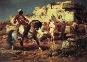 Adolf Schreyer Arabic horsemen oil painting on canvas